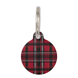 Médaillon Pour Animaux Motif tatan rouge et noir avec informations pour a