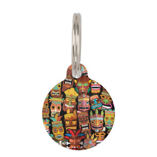 Médaillon Pour Animaux Motif Tiki
