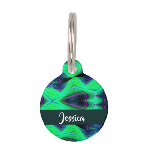 Médaillon Pour Animaux motif vert infinity Abstrait