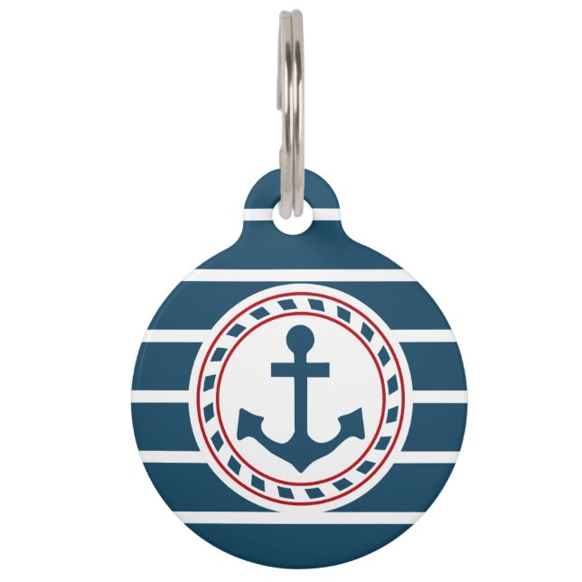 Médaillon Pour Animaux Nautical design (Devant)