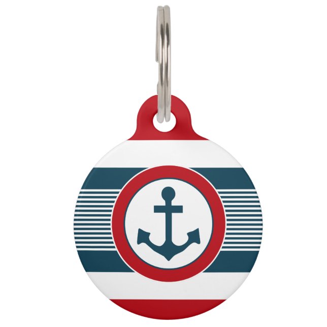 Médaillon Pour Animaux Nautical design (Devant)