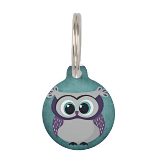 Médaillon Pour Animaux Ne soyez pas hibou bleu