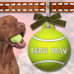 Médaillon Pour Animaux Neon Green Jouons au Tennis Ball