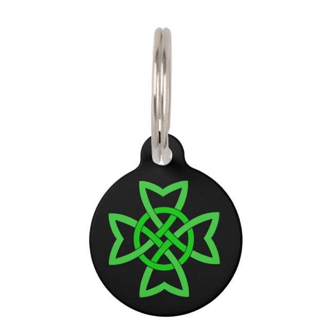 Médaillon Pour Animaux Noeud celtique vert irlandais (Devant)