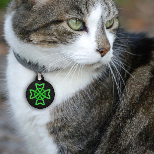 Médaillon Pour Animaux Nœud celtique vert irlandais