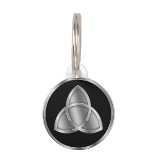 Médaillon Pour Animaux Noir/argent de Triquetra