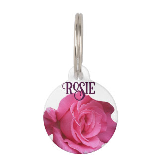Médaillon Pour Animaux Nom de chat Rosie chien rose rose personnalisable