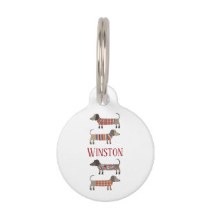 Médaillon Pour Animaux Nom de chien saucisse Dachshund