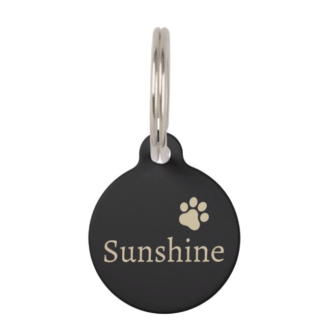 Médaillon Pour Animaux Nom de compagnie personnalisé & Adresse (sable) (Devant)