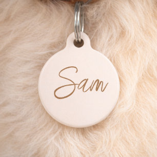 Médaillon Pour Animaux Nom de compagnie personnalisé simple Monogramme 