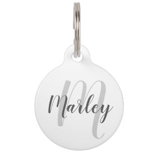 Médaillon Pour Animaux Nom de l'animal et monogramme avec les coordonnées