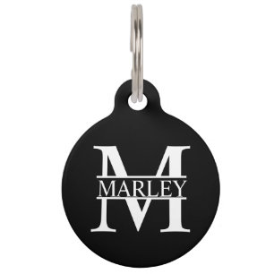 Médaillon Pour Animaux Nom de l'animal et monogramme avec les coordonnées