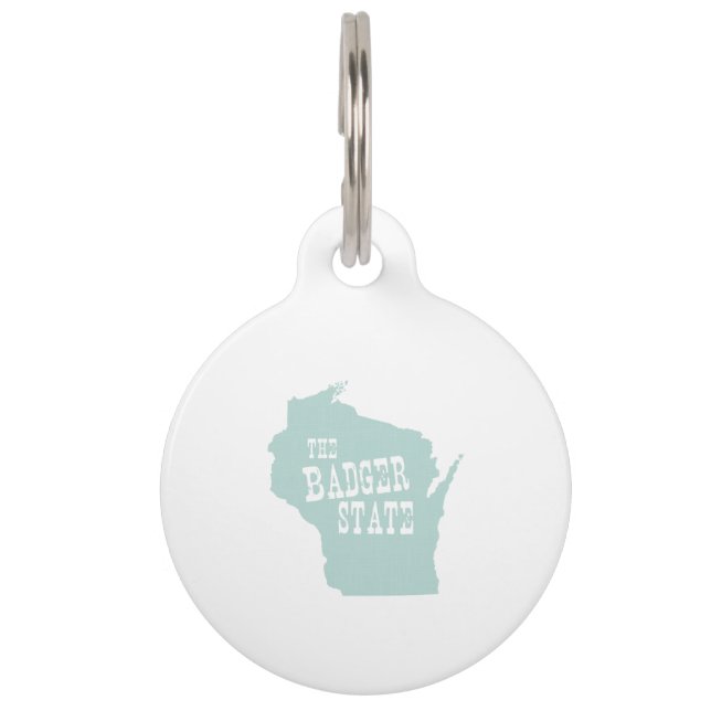 Médaillon Pour Animaux Nom de l'État du Wisconsin (Devant)