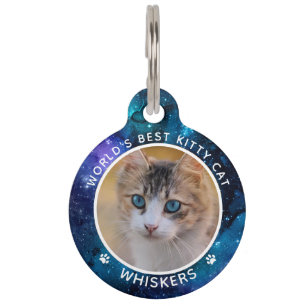 Médaillon Pour Animaux Nom de photo de chat mignon Empreintes de pattes E