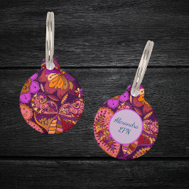 Médaillon Pour Animaux Nom d'identification du stéthoscope Balise Paisley