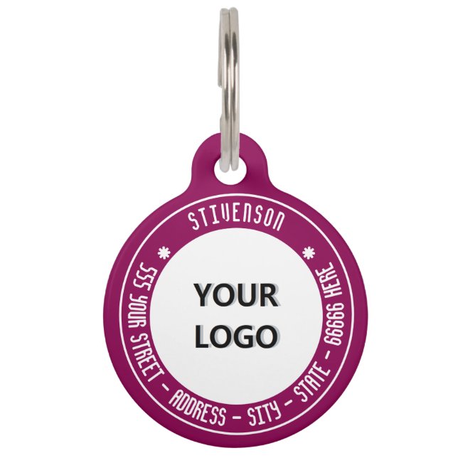 Médaillon Pour Animaux Nom du logo ou de l'adresse photo personnalisé Num (Dos)