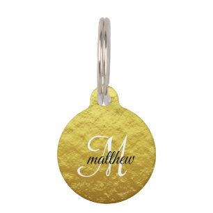 Médaillon Pour Animaux Nom du monogramme Gold personnalisé
