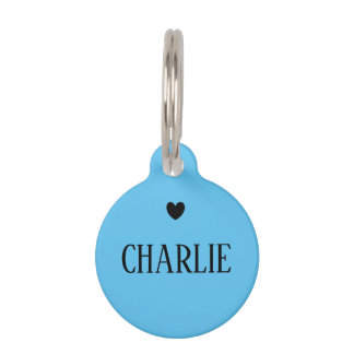 Médaillon Pour Animaux Nom et adresse de l'animal personnalisé Bleu
