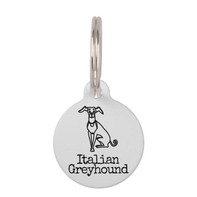 Médaillon Pour Animaux Nom italien Greyhound (Devant)