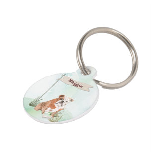 Médaillon Pour Animaux Nom personnalisé Anglais Bulldog Pet Chien