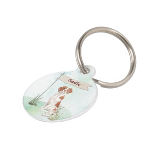 Médaillon Pour Animaux Nom personnalisé Brittany Pet Dog