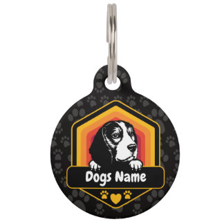 Médaillon Pour Animaux Nom personnalisé Chien Beagle Vintage