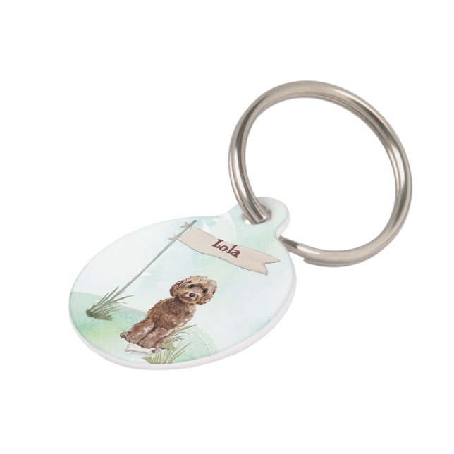 Médaillon Pour Animaux Nom personnalisé Cockapoo Brown chien animal de co (Côté )