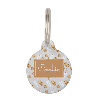Médaillon Pour Animaux Nom personnalisé Cookies dans Milk Cat Pet ID bali