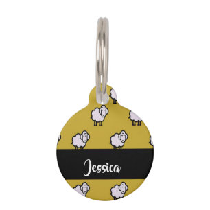 Médaillon Pour Animaux Nom personnalisé mouton brun motif