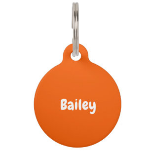 Médaillon Pour Animaux Nom personnalisé Photo Orange