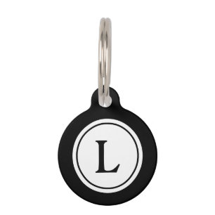 Médaillon Pour Animaux Numéro d'identification de l'animal - Noir avec m