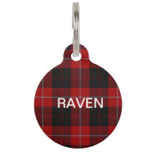 Numéro d'identification du chien - Tartan Red
