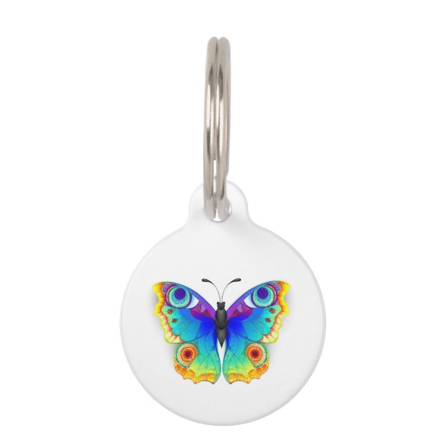 Médaillon Pour Animaux Oeil de paon arc-en-ciel (Devant)