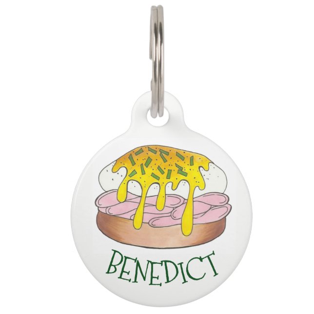 Médaillon Pour Animaux Oeufs Personnalisés Benedict Petit-Déjeuner Repas (Devant)