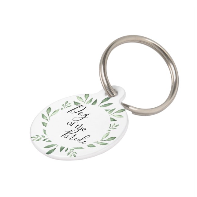 Médaillon Pour Animaux Olive Greenery Aquarelle botanique Chien d'honneur (Côté )
