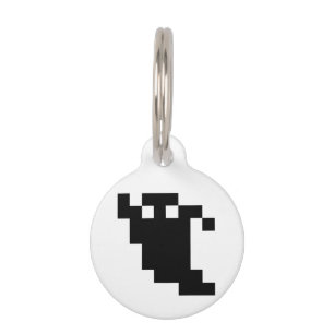 Médaillon Pour Animaux Ombre de fantôme de pixel de 8 bits