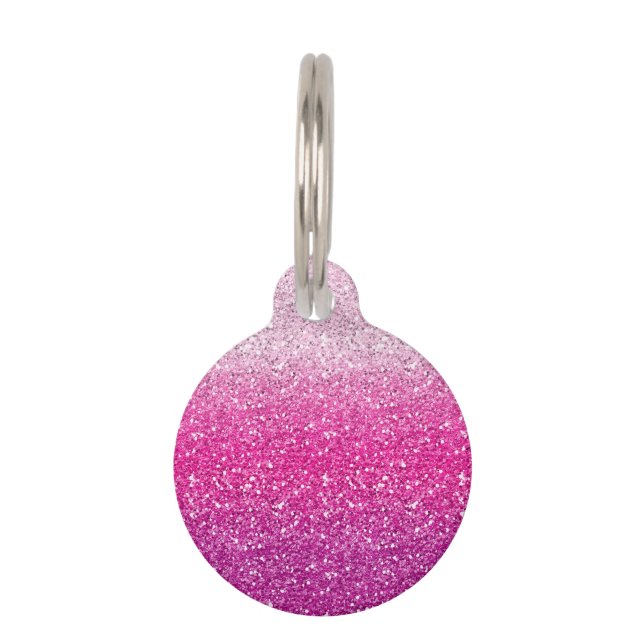Médaillon Pour Animaux Ombre rose scintillant (Devant)
