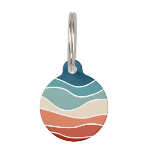 Médaillon Pour Animaux Ondes colorées de style rétro