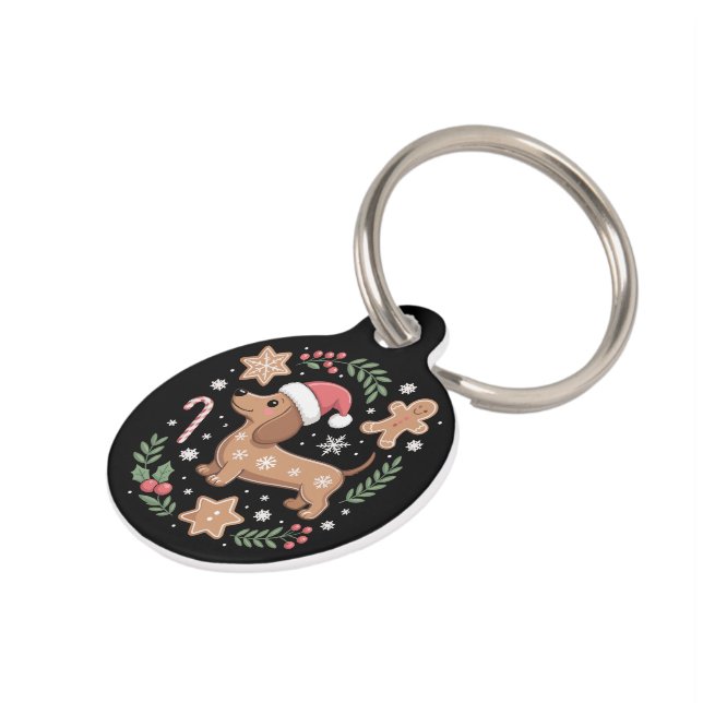 Médaillon Pour Animaux Pain d'épices Weiner Amoureux des chiens Dachshund (Côté )