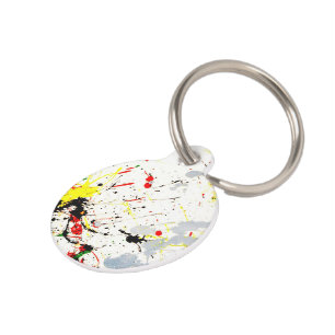 Médaillon Pour Animaux Paint Splatter