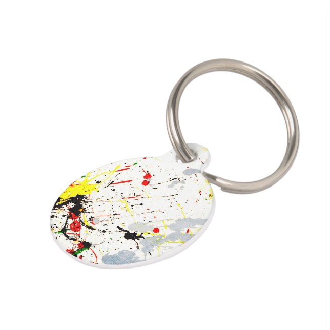 Médaillon Pour Animaux Paint Splatter (Côté )