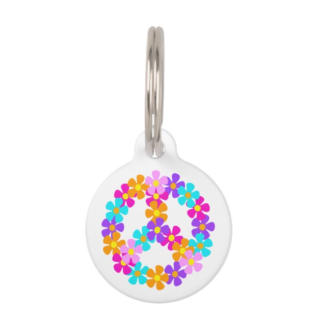 Médaillon Pour Animaux Paix florale (Devant)