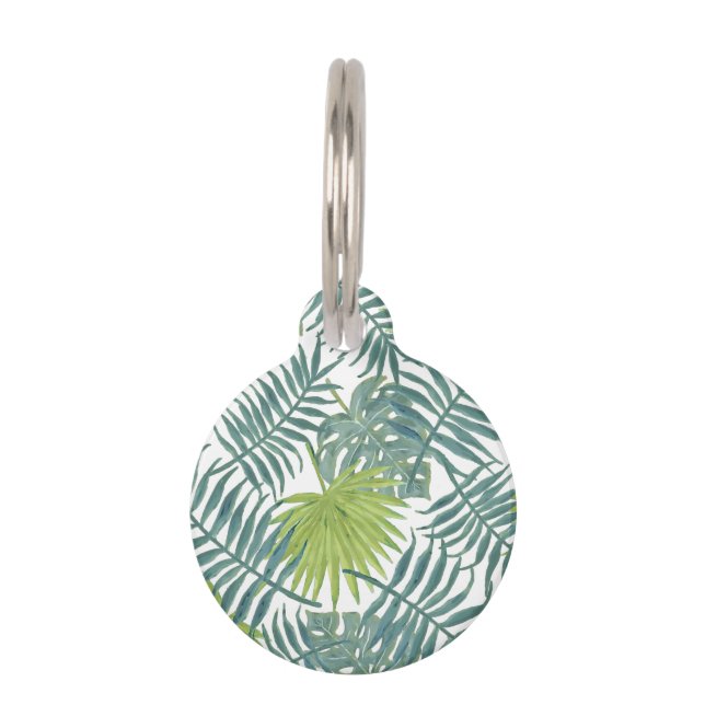 Médaillon Pour Animaux Palm Tree Fronds Peinture hawaïenne (Devant)