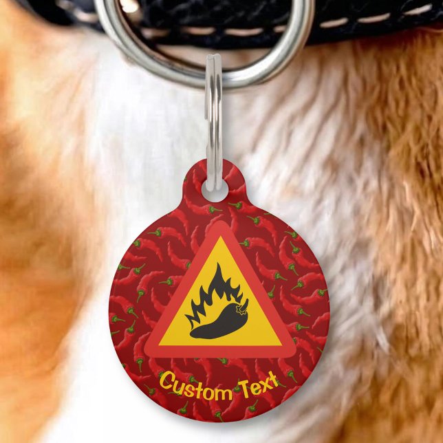 Médaillon Pour Animaux Panneau de danger Piment Chaud (Créateur téléchargé)