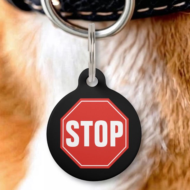 Médaillon Pour Animaux Panneau d'identification STOP pour animaux de comp (Créateur téléchargé)