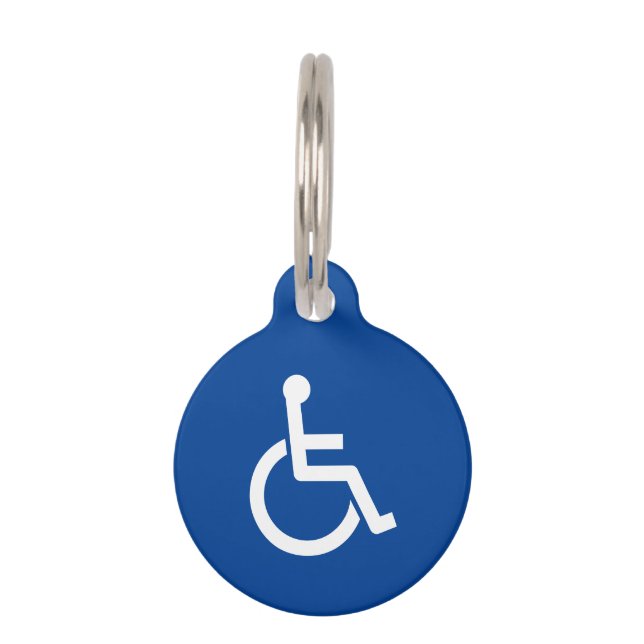 Médaillon Pour Animaux Panneau en fauteuil roulant petite étiquette pour  (Devant)