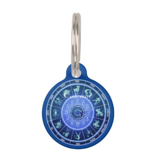 Médaillon Pour Animaux Panneau solaire Zodiac Calendrier Astrologie Thund