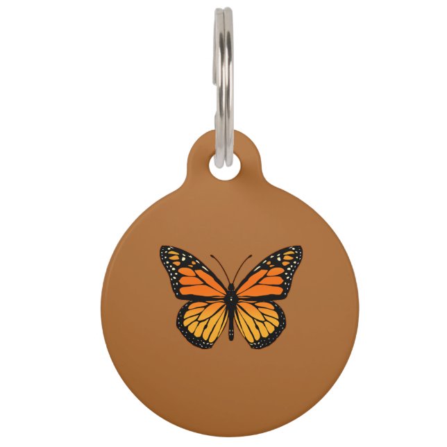 Médaillon Pour Animaux Papillon de monarque sur Sienna (Devant)