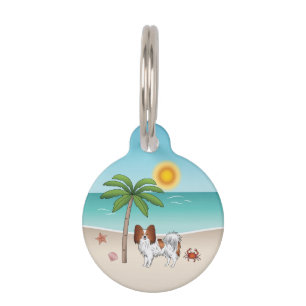 Médaillon Pour Animaux Papillon Rouge Et Blanc Plage Été Tropicale