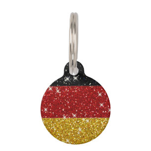 Médaillon Pour Animaux Parties scintillant Allemagne Drapeau avec étincel